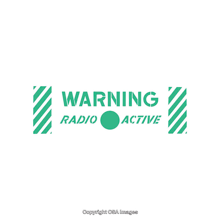 Green Radioactive Warning Text on White Background