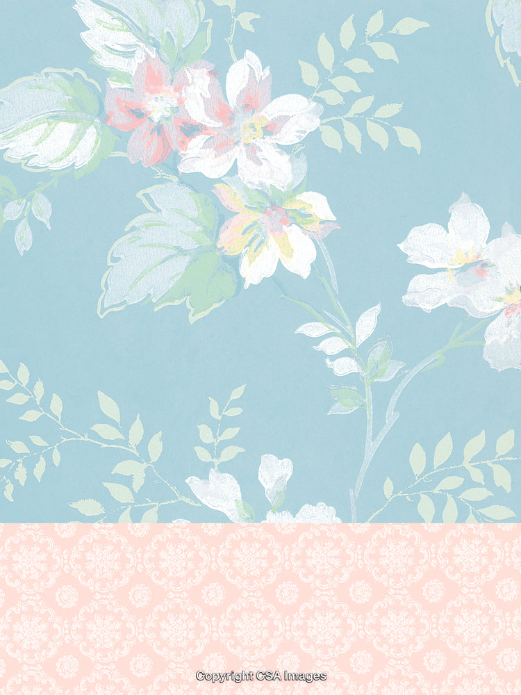 Floral Pattern Design with Pastel Colors and Vintage Decorative Style