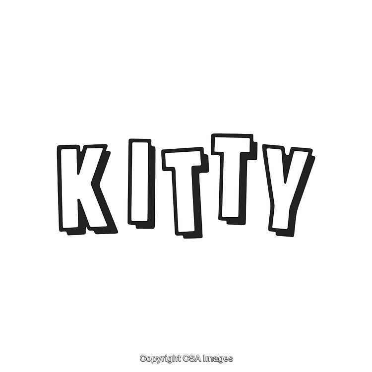 Playful Bold Lettering of the Word 'Kitty' in a Cartoon Style