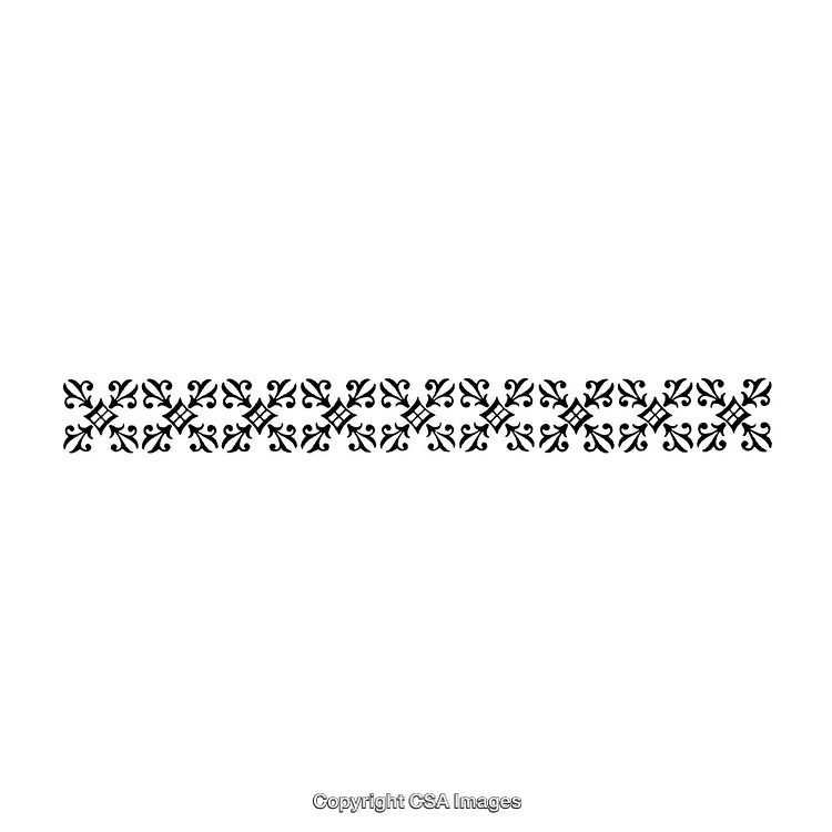 Black and White Decorative Border with Symmetrical Pattern Design