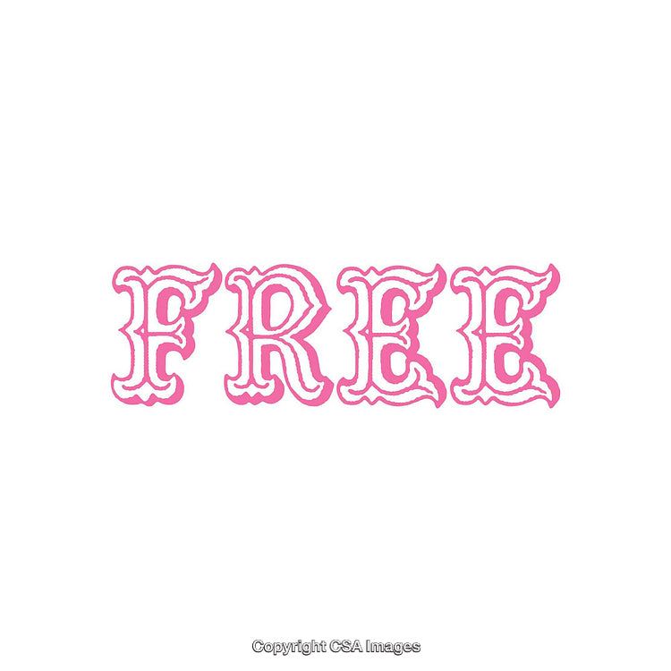 Pink Ornamental Typography Design Featuring the Word 'Free' on White Background