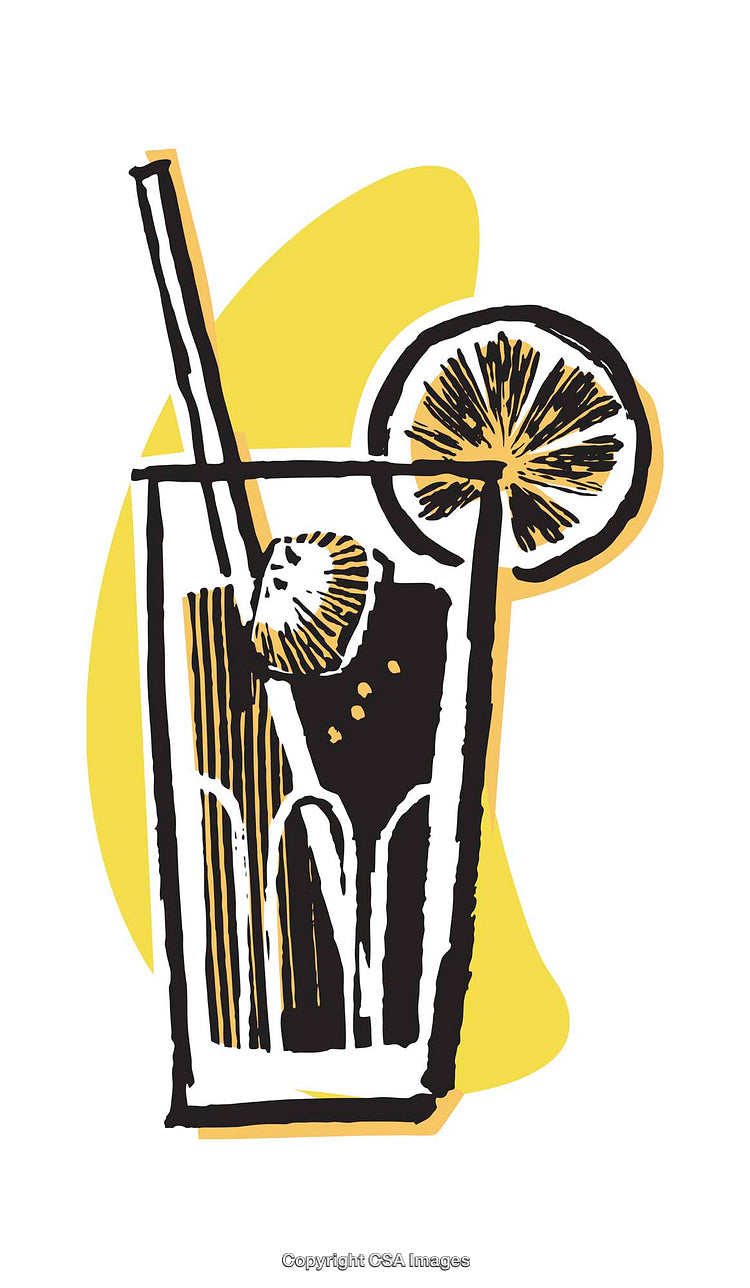 Refreshing Lemonade Glass with Straw and Lemon Slice Illustration