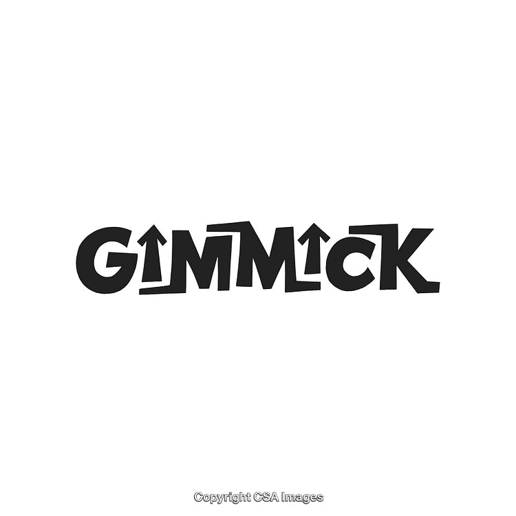 Creative Typography Style Design of the Word 'Gimmick' With Arrow Elements