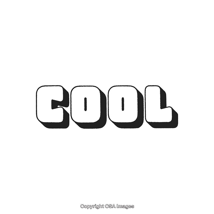Stylized Black and White Typography Design Featuring the Word 'Cool' With Shadows