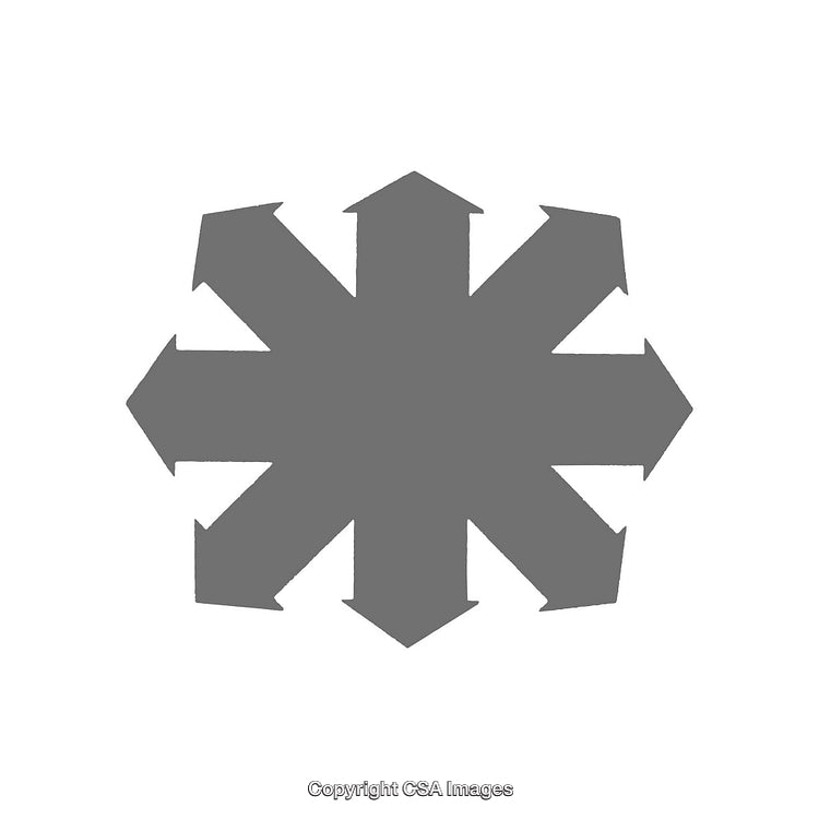 Eight Arrows Pointing Outward Forming a Circular Pattern