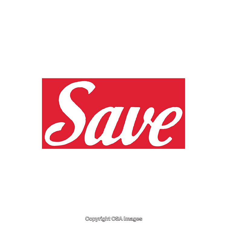 Red Promotional Banner With White Save Text Highlighting Discounts