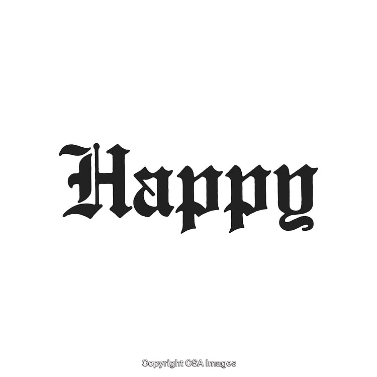 Elegant Blackletter Script Displaying the Word 'Happy' in Stylized Typography