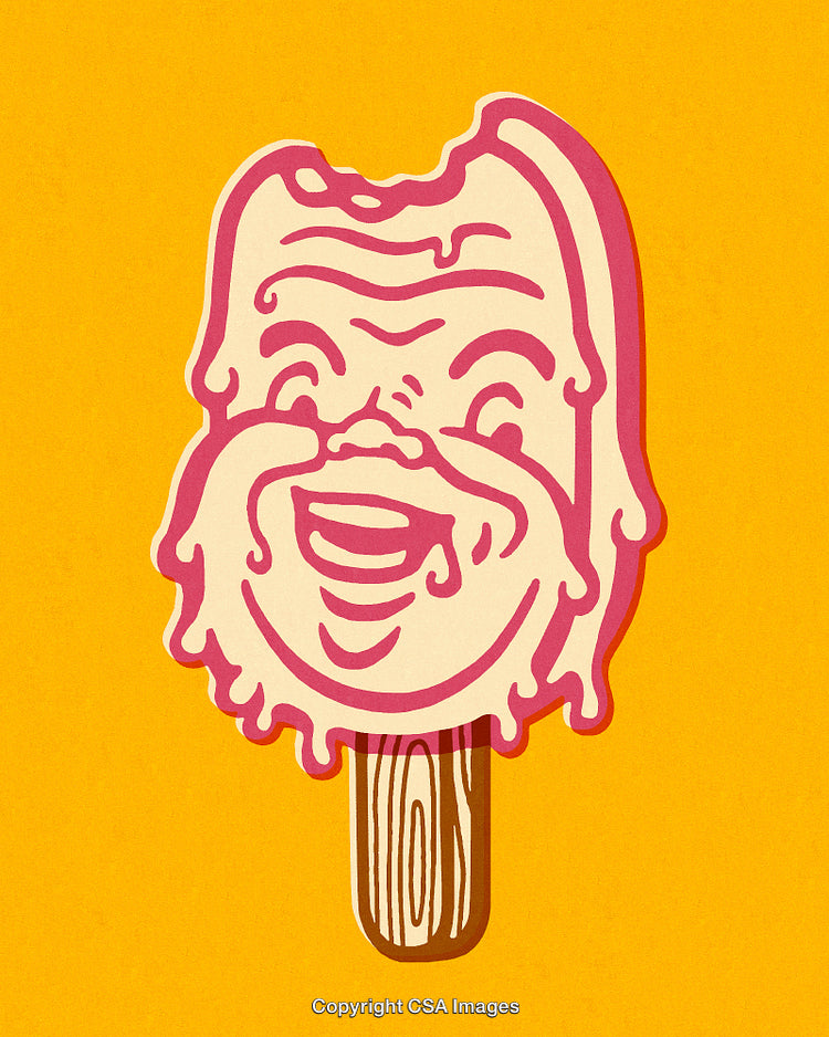 Colorful Ice Cream Illustration with a Playful Smiley Face Design