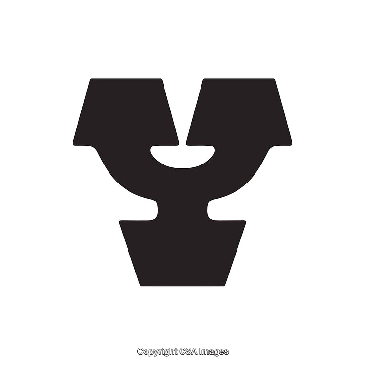 Abstract Black Geometric Letter Y on White Background