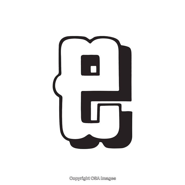 Bold Black-and-White Letter E with Unique Stylish Design