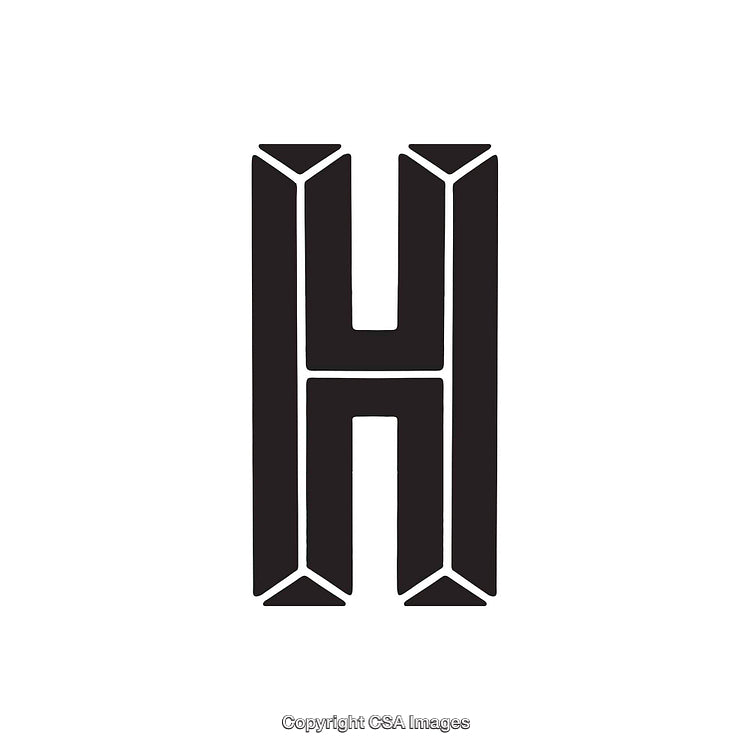 Bold Monogram Letter H in Stylish Black Design