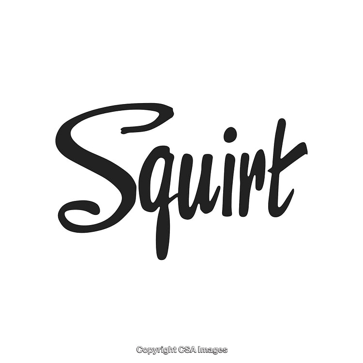 Stylized Squirt Logo in Bold Script Typography on White Background