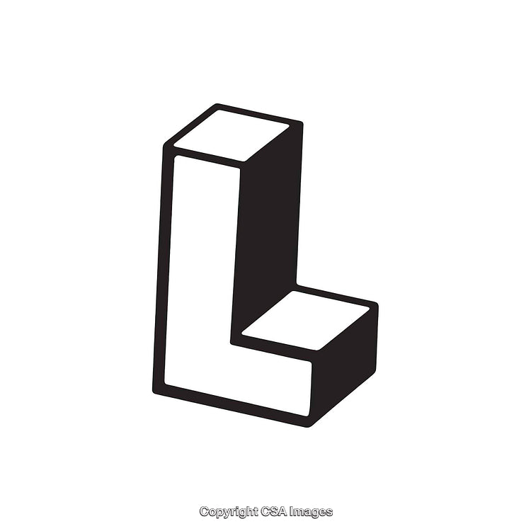 Bold 3D Letter L Design on a Clean White Background