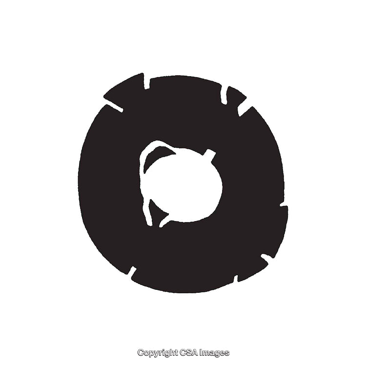 Abstract Black and White Print Depicting a Cent Symbol with Minimalistic Style