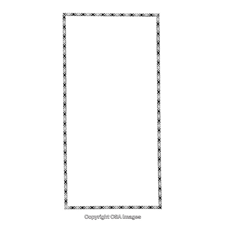 Elegant Black and White Rectangular Decorative Border Design on White Background