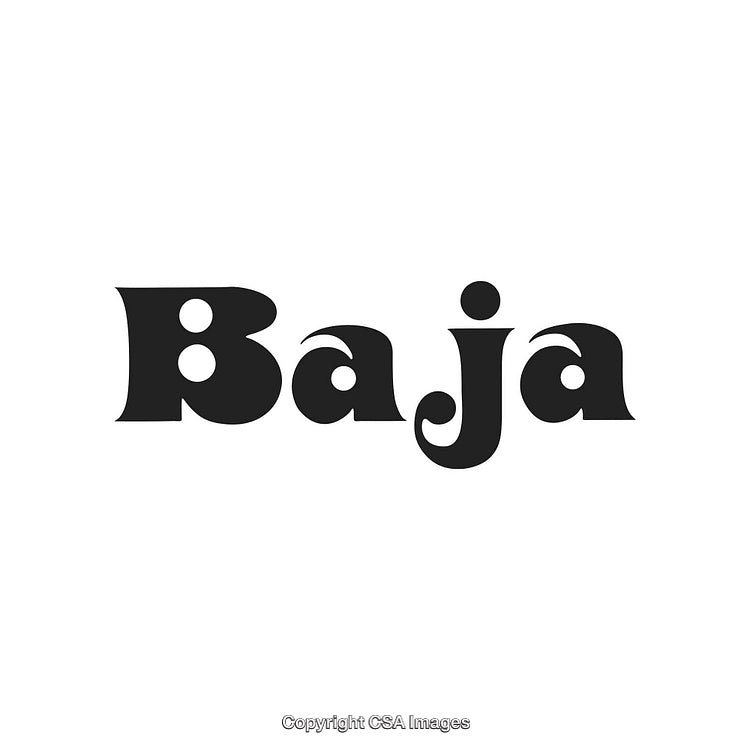 Stylized Typography Design of the Word Baja in Bold Artistic Font