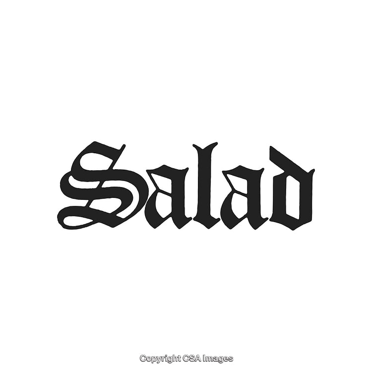 Stylized Typography of the Word Salad in Bold Gothic Font