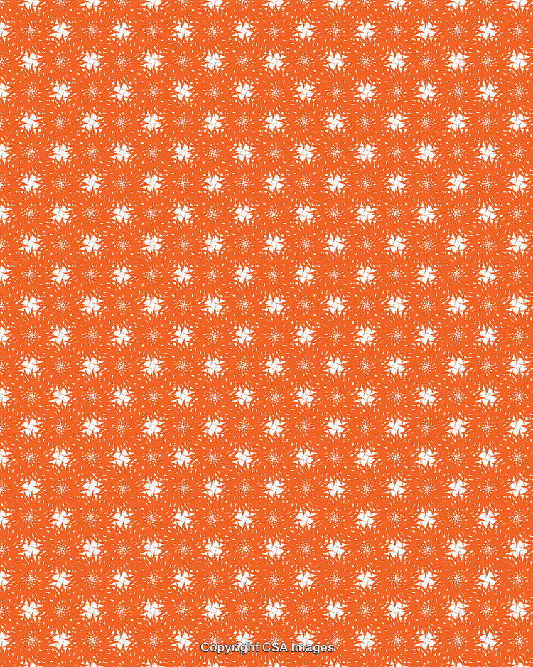 Orange Patterned Background With Repeating White Decorative Floral Motif