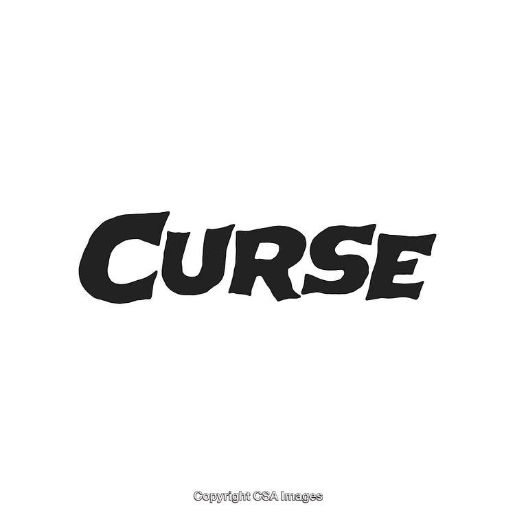 Black Text Depicting the Word 'Curse' on a White Background