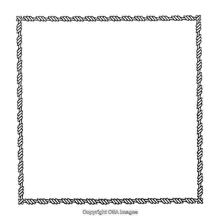 Decorative Rope-Style Frame Border Design with Monochrome Outline