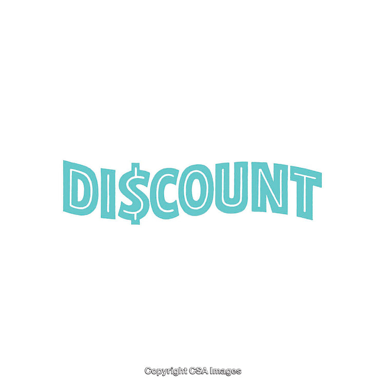Teal Retro Styled Discount Sign with Dollar Theme
