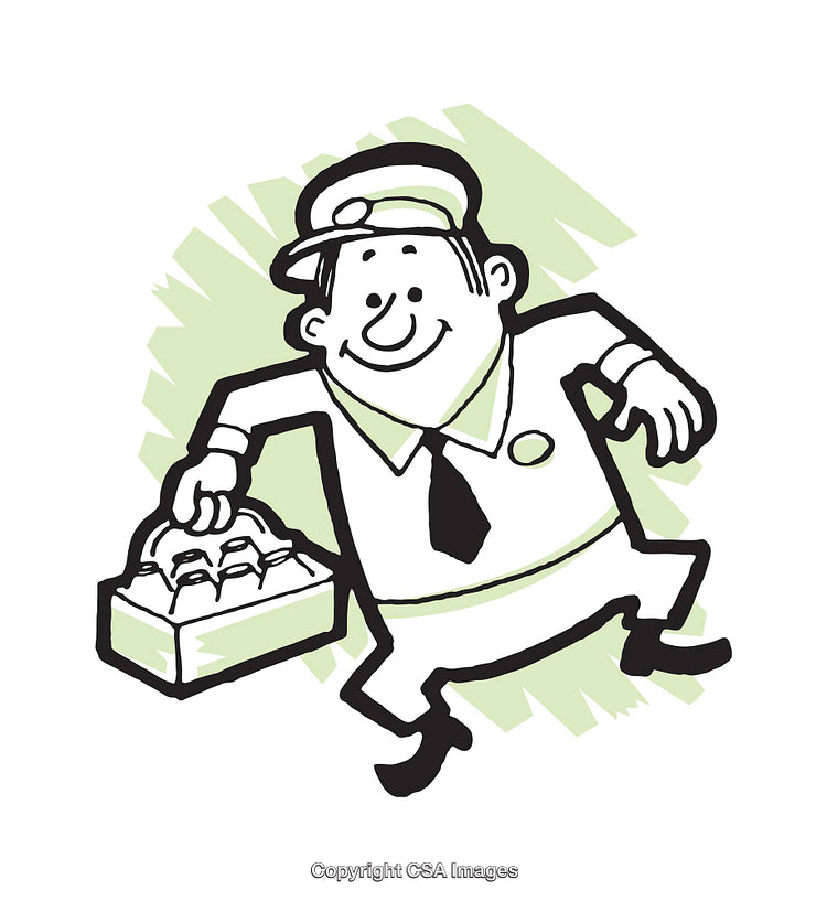 Cheerful Delivery Worker Holding a Package in a Cartoon Style Illustration