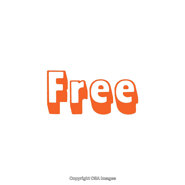 Bold Orange Text That Reads 'Free' in a Playful Font Style