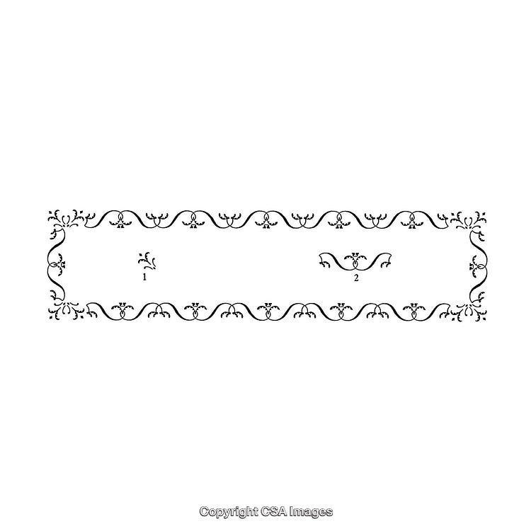 Ornamental Black and White Border with Elegant Decorative Flourishes