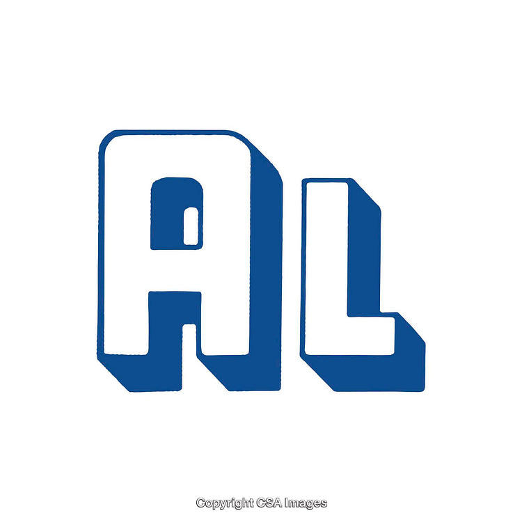 Bold Blue AL Monogram Featuring Geometric Lettering on a White Background
