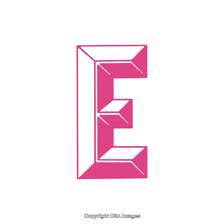 Pink Geometric Letter E in an Artistic Style