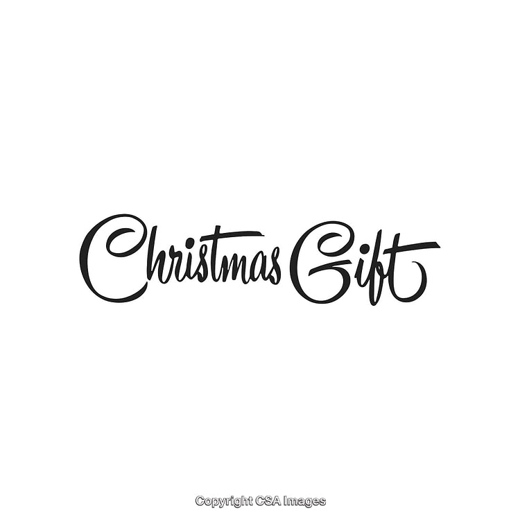 Handwritten Christmas Gift Text Design for Holiday Themes and Festive Decor
