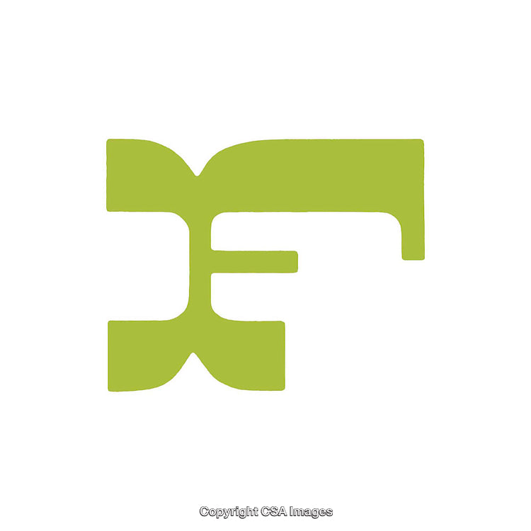 Stylized Representation of a Green Letter 'E' with Minimalist Design