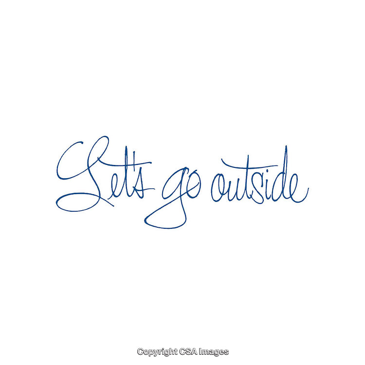 Handwritten Script Encouraging Outdoor Activities in Blue Ink