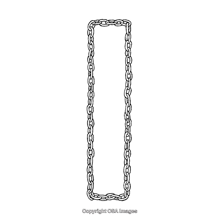Rectangular Chain Border Illustration in Black and White Style