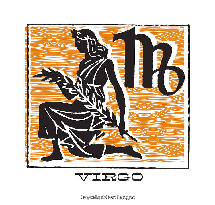 Vintage Illustration of Virgo Zodiac Sign with Artistic Style