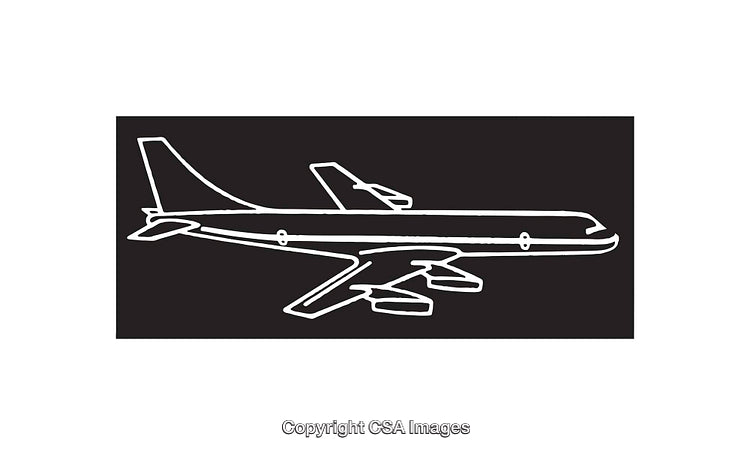 Simple Black and White Sketch of an Airplane Icon