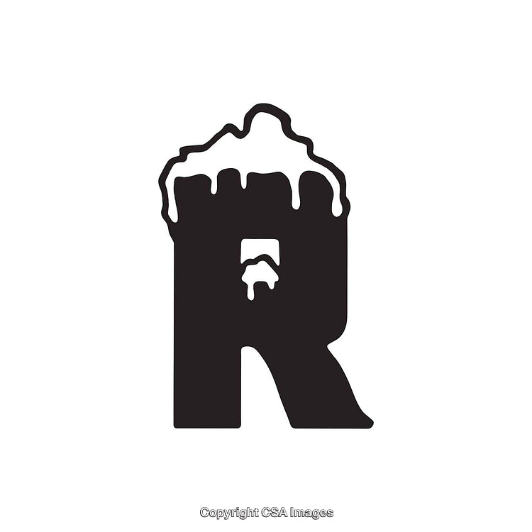 Creative Letter R Design Featuring Unique Frothy Beverage Concept