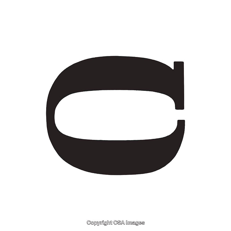 Bold Black Letter C on a Clean White Background