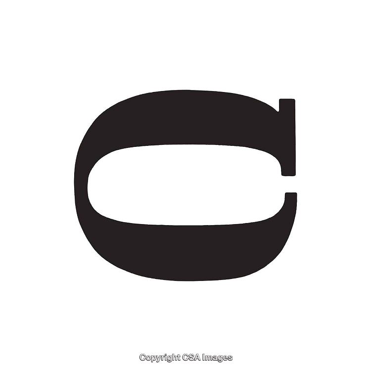 Bold Black Letter C on a Clean White Background