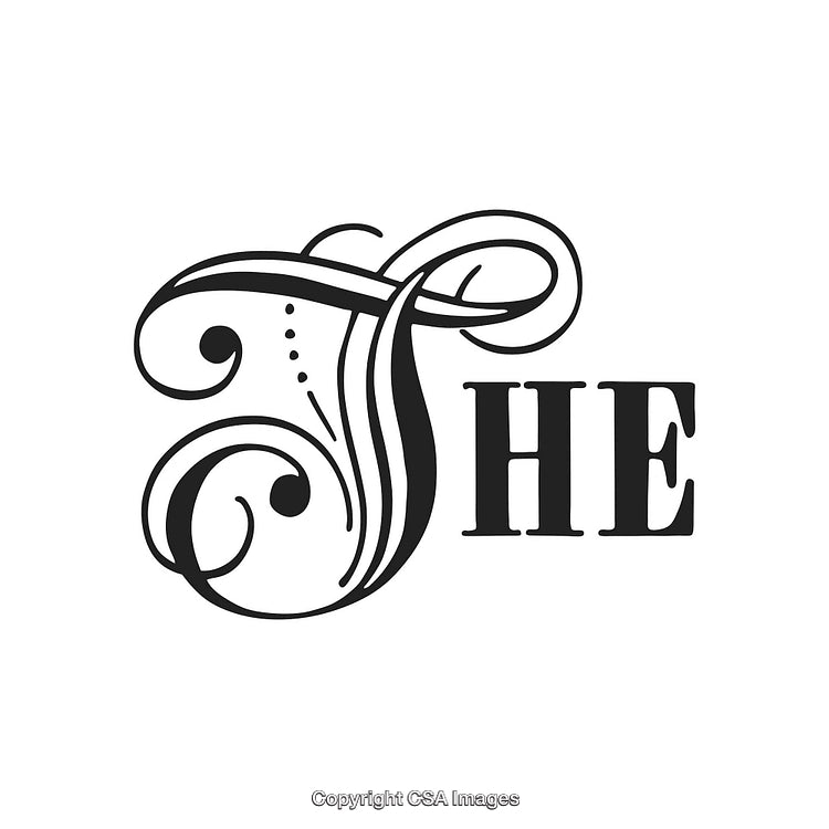 Elegant Ornamental Typography Featuring the Word 'The' in Stylish Design