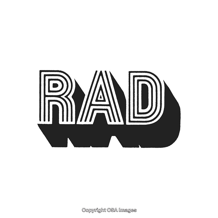 Retro Style Typography With Rad Word and Shadow Effect