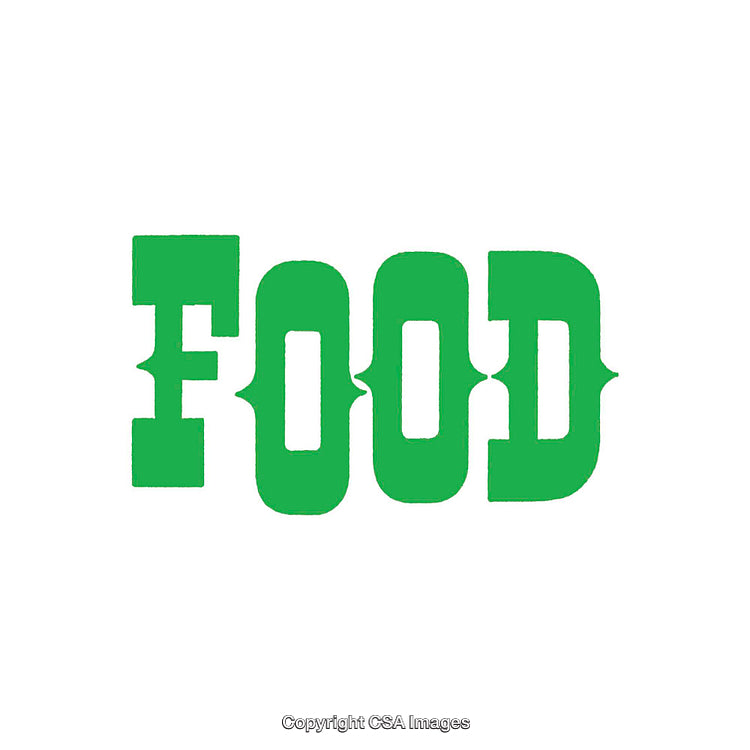 Green Typographic Design Featuring the Word 'Food' in Bold Font