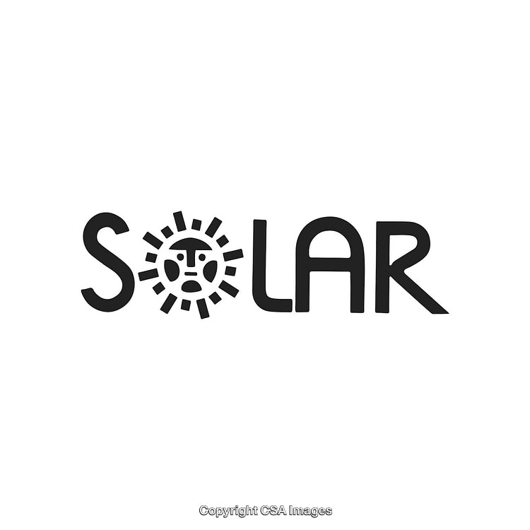 Creative Solar Energy Logo with Artistic Sun Graphic and Black Typography