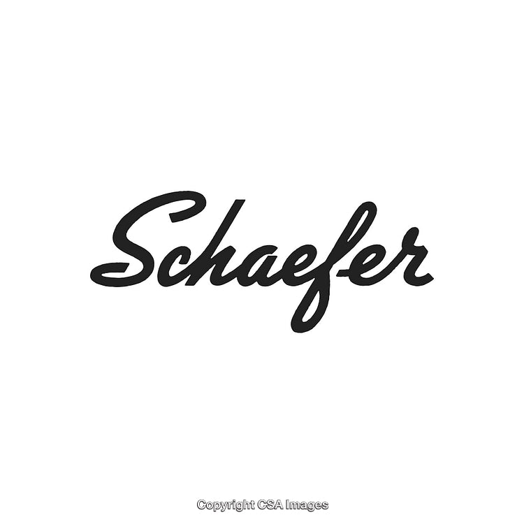 Stylized 'Schaefer' Logo in Bold Script Typeface on White Background