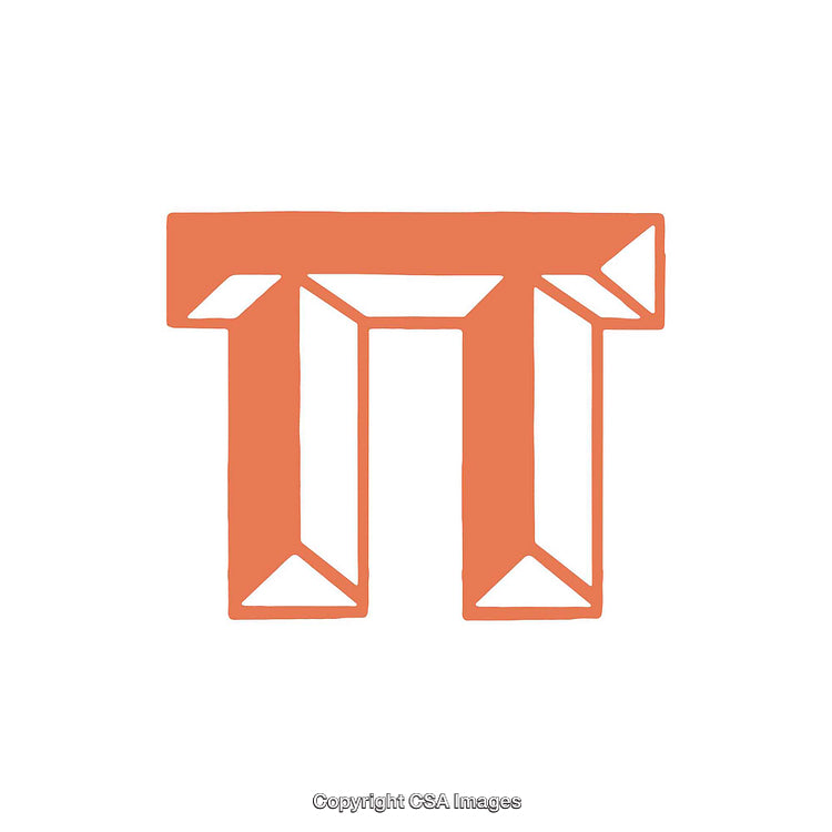 Stylized Greek Letter Pi Symbol with Geometric Design on White Background