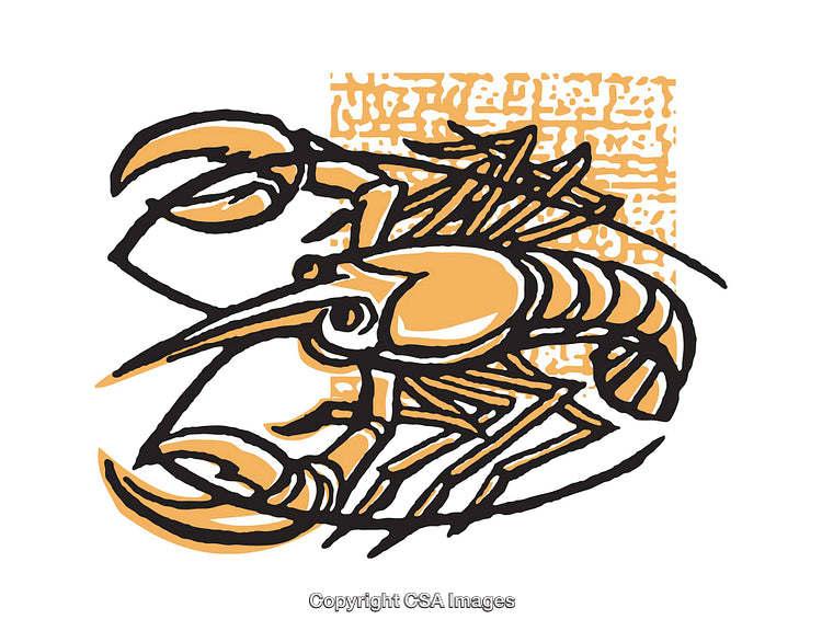 Colorful Abstract Illustration of a Lobster in a Geometric Style