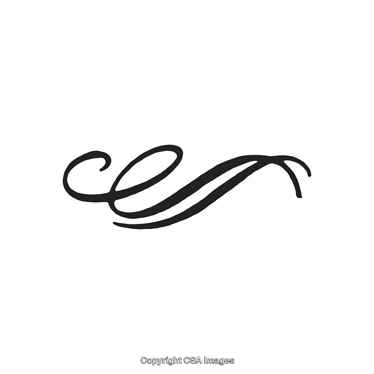 Elegant Black and White Calligraphic Design Ornament Illustration on White Background