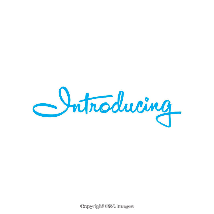 Introducing Calligraphy Text in Vibrant Blue on White Background