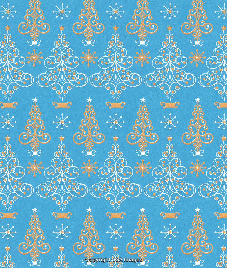 Blue Christmas Tree Pattern