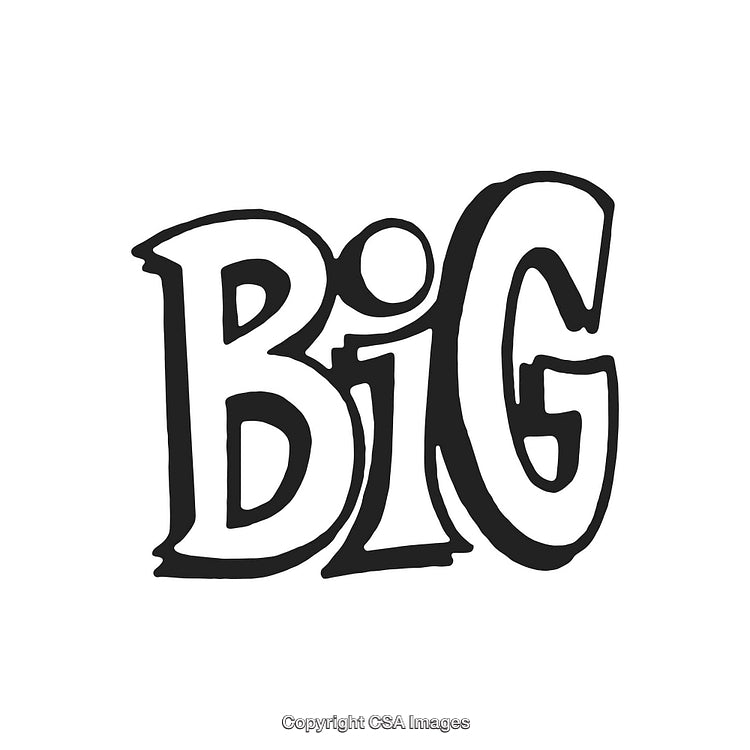 Stylized Retro Typography Showcasing the Word 'Big' in Bold Black Letters